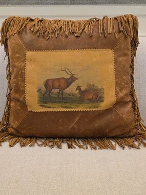 Double D Ranch Brown Leather Logo Patch Accent